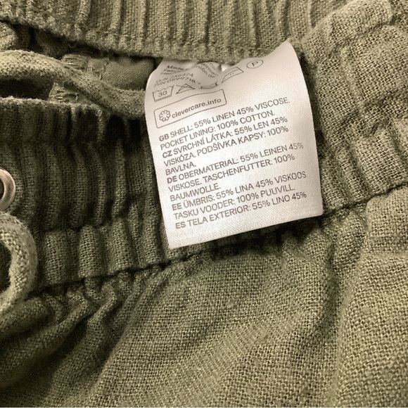 H&M olive green elastic waist shorts size 2 (Preowned) - Picture 4 of 4